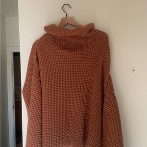 Free People Warm Tan Cowl Neck Sweater